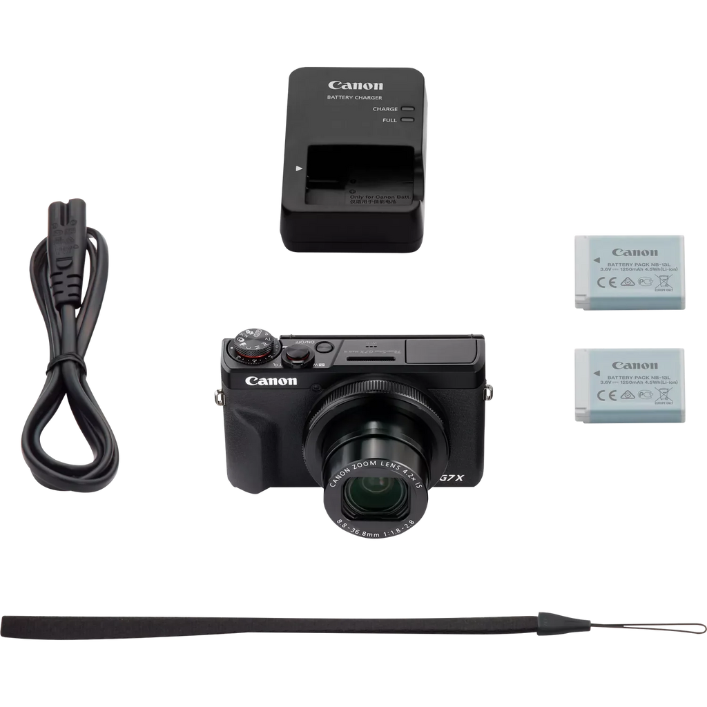 Canon PowerShot G7X Mark III + Battery Kit (Canon 3637C014) – Black