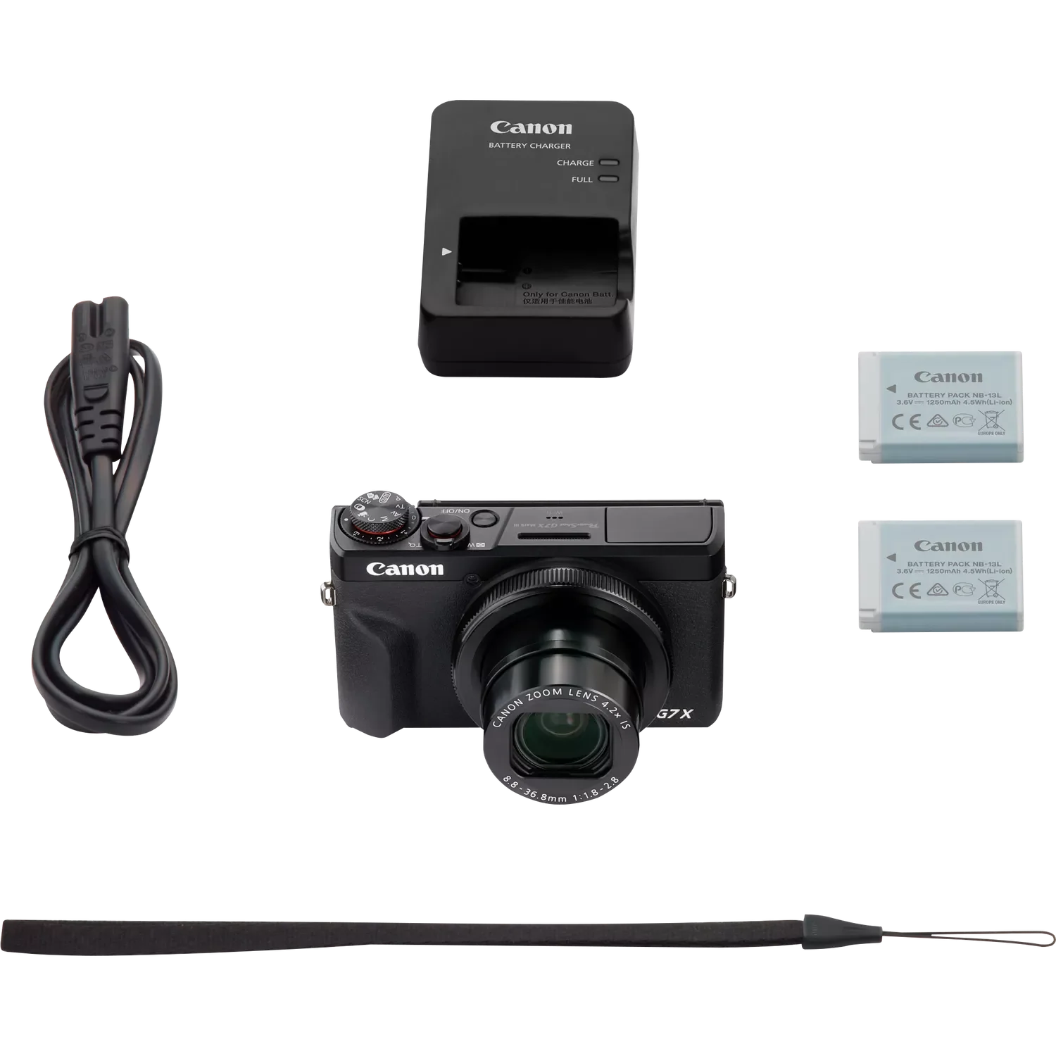 Canon PowerShot G7X Mark III + Battery Kit (Canon 3637C014) – Black